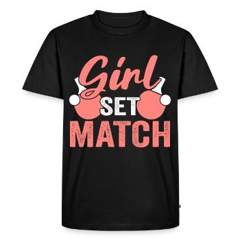 Tenue de Joueur Fille Femmes Dames! Ping-pong - T-shirt Premium bio Homme - noir - Devant - Nico (187cm)
