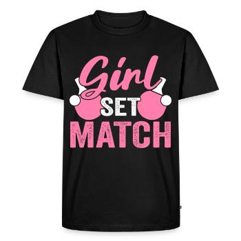 Tenue de Joueur Fille Femmes Dames! Ping-pong - T-shirt Premium bio Homme - noir - Devant - Nico (187cm)