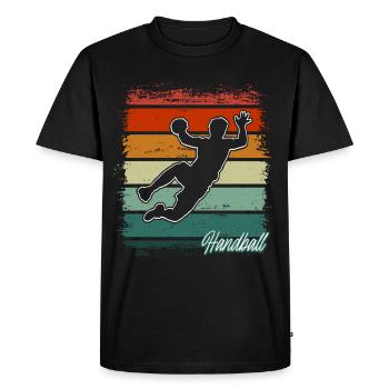 Handballeur Handballeur - T-shirt Premium bio Homme - noir - Devant - Nico (187cm)