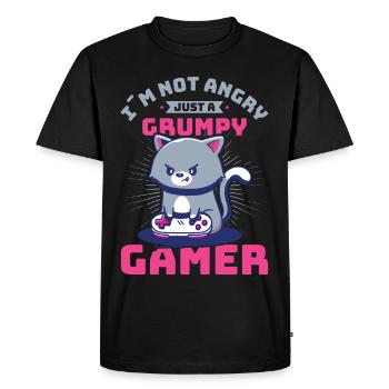 Jeux, Jeux d’argent, Jeux vidéo, Gamer - T-shirt Premium bio Homme - noir - Devant - Nico (187cm)