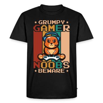Jeux, Jeux d’argent, Jeux vidéo, Gamer - T-shirt Premium bio Homme - noir - Devant - Nico (187cm)