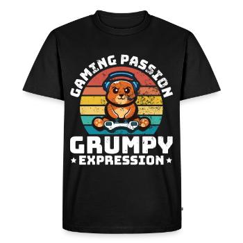 Jeux, Jeux d’argent, Jeux vidéo, Gamer - T-shirt Premium bio Homme - noir - Devant - Nico (187cm)