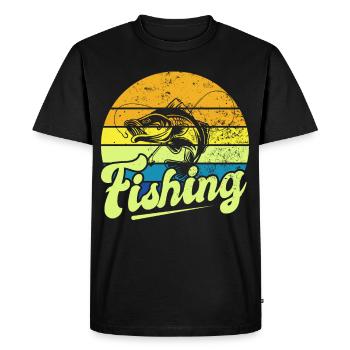 Fishing, Angler, Fisherman Fishing and Pike Fishing - Men's Premium Organic T-Shirt - black - Front - Nico (187cm)