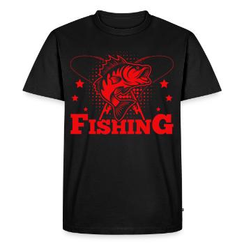 Fishing, Angler, Fisherman Fishing and Pike Fishing - Men's Premium Organic T-Shirt - black - Front - Nico (187cm)