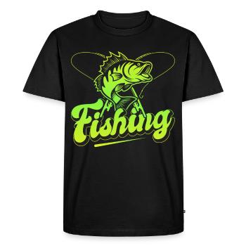 Fishing, Angler, Fisherman Fishing and Pike Fishing - Men's Premium Organic T-Shirt - black - Front - Nico (187cm)
