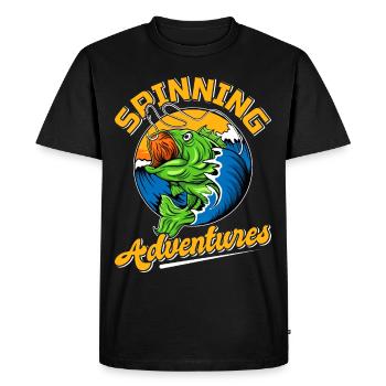 Fishing, Angler, Fisherman Fishing and Pike Fishing - Men's Premium Organic T-Shirt - black - Front - Nico (187cm)