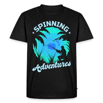 Fishing, Angler, Fisherman Fishing and Pike Fishing - Men's Premium Organic T-Shirt - black - Front - Nico (187cm)
