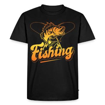 Fishing, Angler, Fisherman Fishing and Pike Fishing - Men's Premium Organic T-Shirt - black - Front - Nico (187cm)