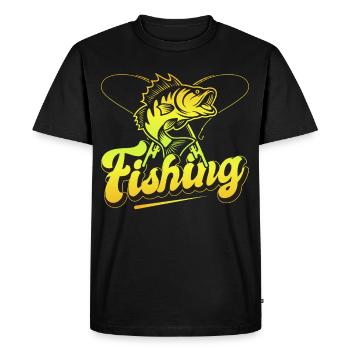 Fishing, Angler, Fisherman Fishing and Pike Fishing - Men's Premium Organic T-Shirt - black - Front - Nico (187cm)