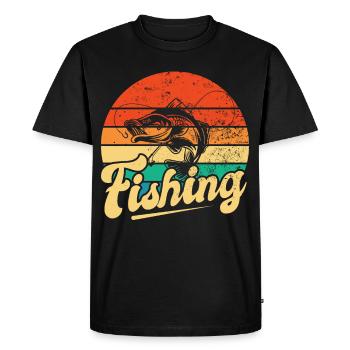 Fishing, Angler, Fisherman Fishing and Pike Fishing - Men's Premium Organic T-Shirt - black - Front - Nico (187cm)