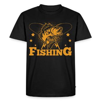 Fishing, Angler, Fisherman Fishing and Pike Fishing - Men's Premium Organic T-Shirt - black - Front - Nico (187cm)