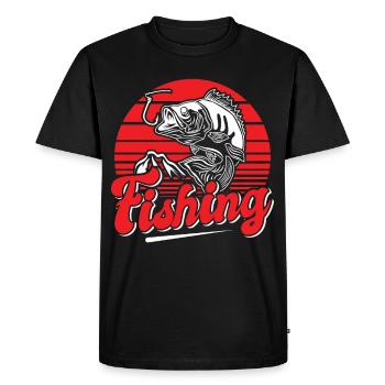 Fishing, Angler, Fisherman Fishing and Pike Fishing - Men's Premium Organic T-Shirt - black - Front - Nico (187cm)