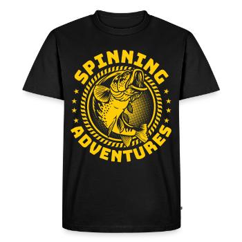 Fishing, Angler, Fisherman Fishing and Pike Fishing - Men's Premium Organic T-Shirt - black - Front - Nico (187cm)