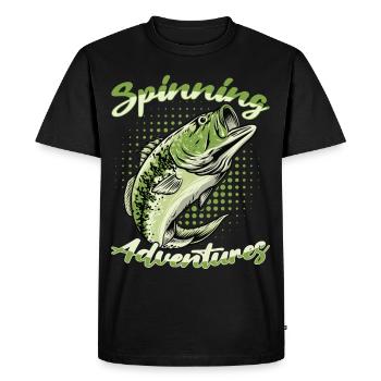 Fishing, Angler, Fisherman Fishing and Pike Fishing - Men's Premium Organic T-Shirt - black - Front - Nico (187cm)