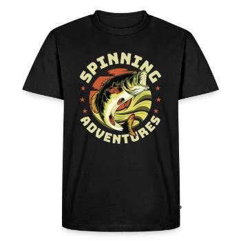 Fishing, Angler, Fisherman Fishing and Pike Fishing - Men's Premium Organic T-Shirt - black - Front - Nico (187cm)