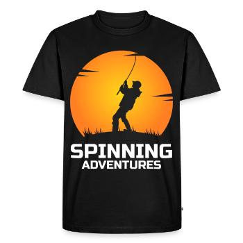 Fishing, Angler, Fisherman Fishing and Pike Fishing - Men's Premium Organic T-Shirt - black - Front - Nico (187cm)