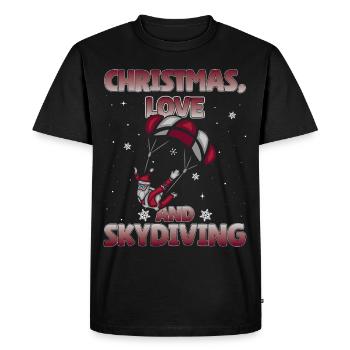Parachutisme Amour de Noël et parachutisme - T-shirt Premium bio Homme - noir - Devant - Nico (187cm)