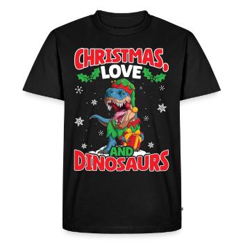 Dino Boy Enfants Noël Amour Dinosaure - T-shirt Premium bio Homme - noir - Devant - Nico (187cm)