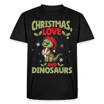 Dino Boy Enfants Noël Amour Dinosaure - T-shirt Premium bio Homme - noir - Devant - Nico (187cm)