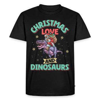 Dino Boy Enfants Noël Amour Dinosaure - T-shirt Premium bio Homme - noir - Devant - Nico (187cm)