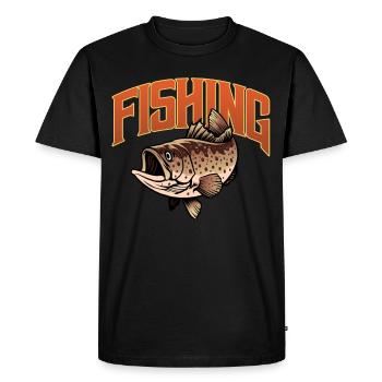 Fishing, Angler, Fisherman Fishing and Pike Fishing - Men's Premium Organic T-Shirt - black - Front - Nico (187cm)