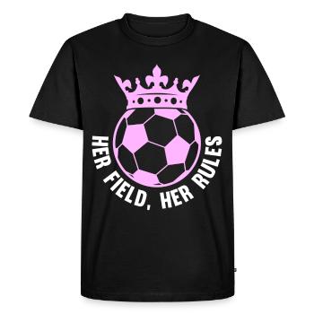 Soccer féminin, Football féminin, Football féminin - T-shirt Premium bio Homme - noir - Devant - Nico (187cm)