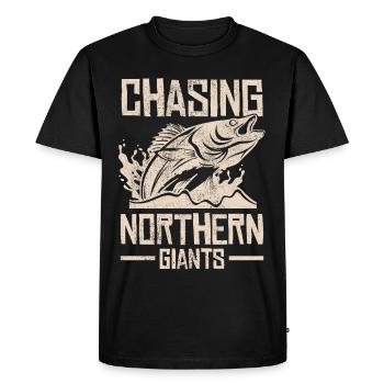 Fishing, Angler, Fisherman Fishing and Pike Fishing - Men's Premium Organic T-Shirt - black - Front - Nico (187cm)