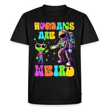 Alien, UFO, UAP, Space, Space Flying Object - Men's Premium Organic T-Shirt - black - Front - Nico (187cm)