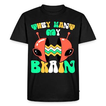 Alien, UFO, UAP, Space, Space Flying Object - Men's Premium Organic T-Shirt - black - Front - Nico (187cm)