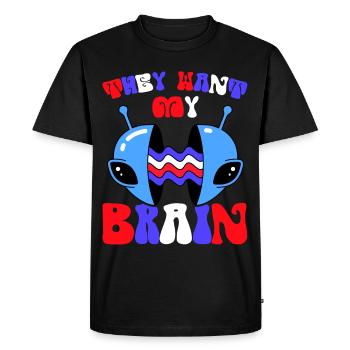 Alien, UFO, UAP, Space, Space Flying Object - Men's Premium Organic T-Shirt - black - Front - Nico (187cm)