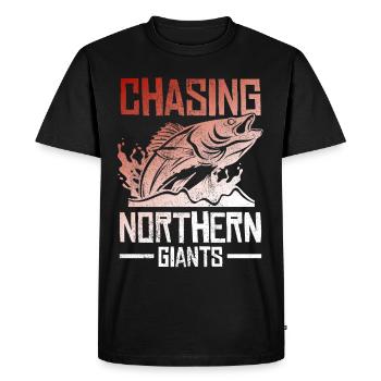 Fishing, Angler, Fisherman Fishing and Pike Fishing - Men's Premium Organic T-Shirt - black - Front - Nico (187cm)