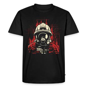 Feuerwehrmann Retro Stil - Männer Premium Bio T-Shirt - Schwarz - Vorne - Nico (187cm)