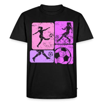 Soccer féminin, Football féminin, Football féminin - T-shirt Premium bio Homme - noir - Devant - Nico (187cm)