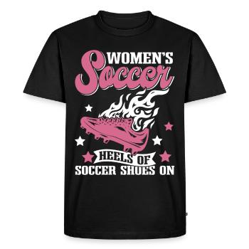 Soccer féminin, Football féminin, Football féminin - T-shirt Premium bio Homme - noir - Devant - Nico (187cm)