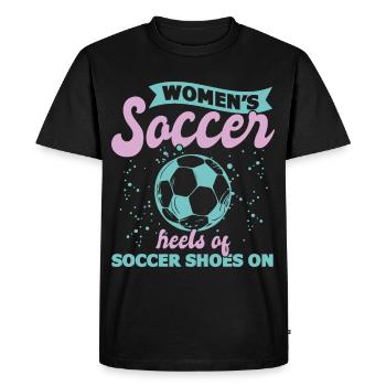 Soccer féminin, Football féminin, Football féminin - T-shirt Premium bio Homme - noir - Devant - Nico (187cm)
