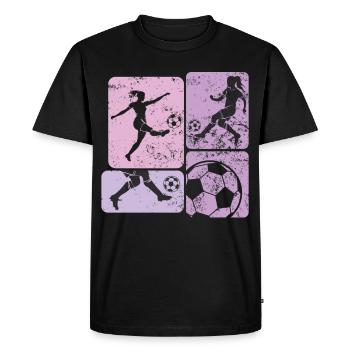 Soccer féminin, Football féminin, Football féminin - T-shirt Premium bio Homme - noir - Devant - Nico (187cm)