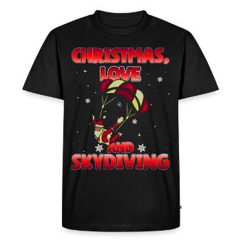 Parachutisme Amour de Noël et parachutisme - T-shirt Premium bio Homme - noir - Devant - Nico (187cm)