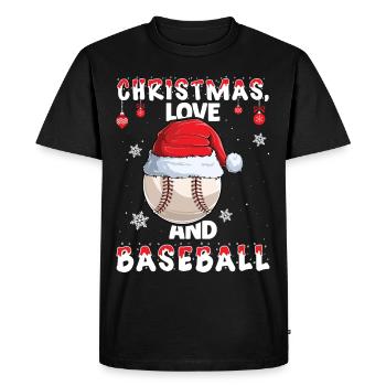 Joueur de baseball Équipe Club Noël Amour - T-shirt Premium bio Homme - noir - Devant - Nico (187cm)