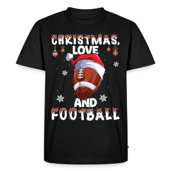 Amour de Noël de l’équipe de joueur de football universitaire - T-shirt Premium bio Homme - noir - Devant - Nico (187cm)