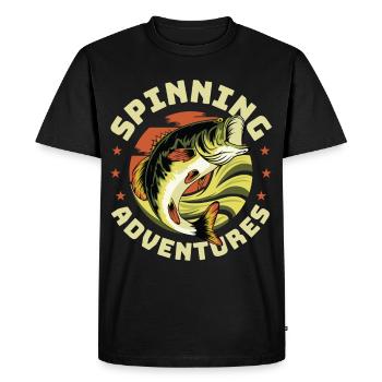 Fishing, Angler, Fisherman Fishing and Pike Fishing - Men's Premium Organic T-Shirt - black - Front - Nico (187cm)