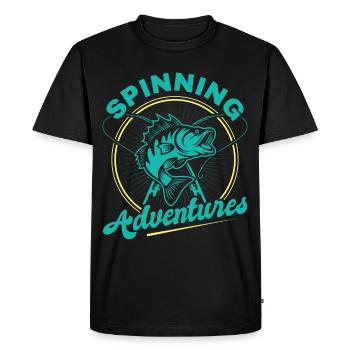 Fishing, Angler, Fisherman Fishing and Pike Fishing - Men's Premium Organic T-Shirt - black - Front - Nico (187cm)