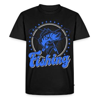 Fishing, Angler, Fisherman Fishing and Pike Fishing - Men's Premium Organic T-Shirt - black - Front - Nico (187cm)