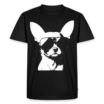 Drôle Chihuahua portant des lunettes de soleil Chihuahuas - T-shirt Premium bio Homme - noir - Devant - Nico (187cm)