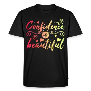 Be you! Self-confidence, positive thinking, motivation - Men's Premium Organic T-Shirt - black - Front - Nico (187cm)