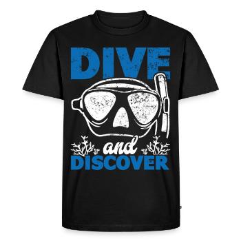 Plongée, Plongée sous-marine, Vacances Plongeur en mer - T-shirt Premium bio Homme - noir - Devant - Nico (187cm)