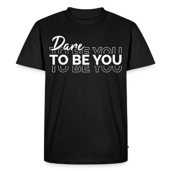 Be you! Self-confidence, positive thinking, motivation - Men's Premium Organic T-Shirt - black - Front - Nico (187cm)
