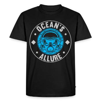 Plongée, Plongée sous-marine, Vacances Plongeur en mer - T-shirt Premium bio Homme - noir - Devant - Nico (187cm)