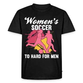 Soccer féminin, Football féminin, Football féminin - T-shirt Premium bio Homme - noir - Devant - Nico (187cm)