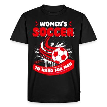 Soccer féminin, Football féminin, Football féminin - T-shirt Premium bio Homme - noir - Devant - Nico (187cm)