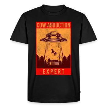 Alien, UFO, UAP, Space, Space Flying Object - Men's Premium Organic T-Shirt - black - Front - Nico (187cm)